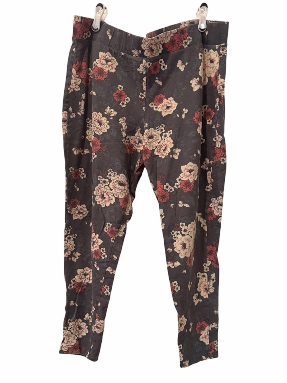 torrid Floral Print Leggings — Dark Gray with Pink Blooms